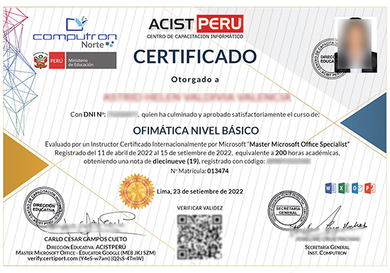 Obtener certificado digital de ofimática básica de manera inmediata